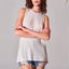 Top Largo Sin Mangas con Cuello Redondo y Detalle de Espalda Cortada