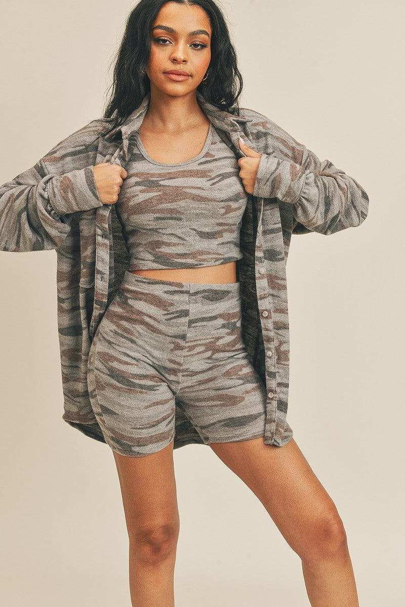 Cardigan Three-Piece Activewear Set