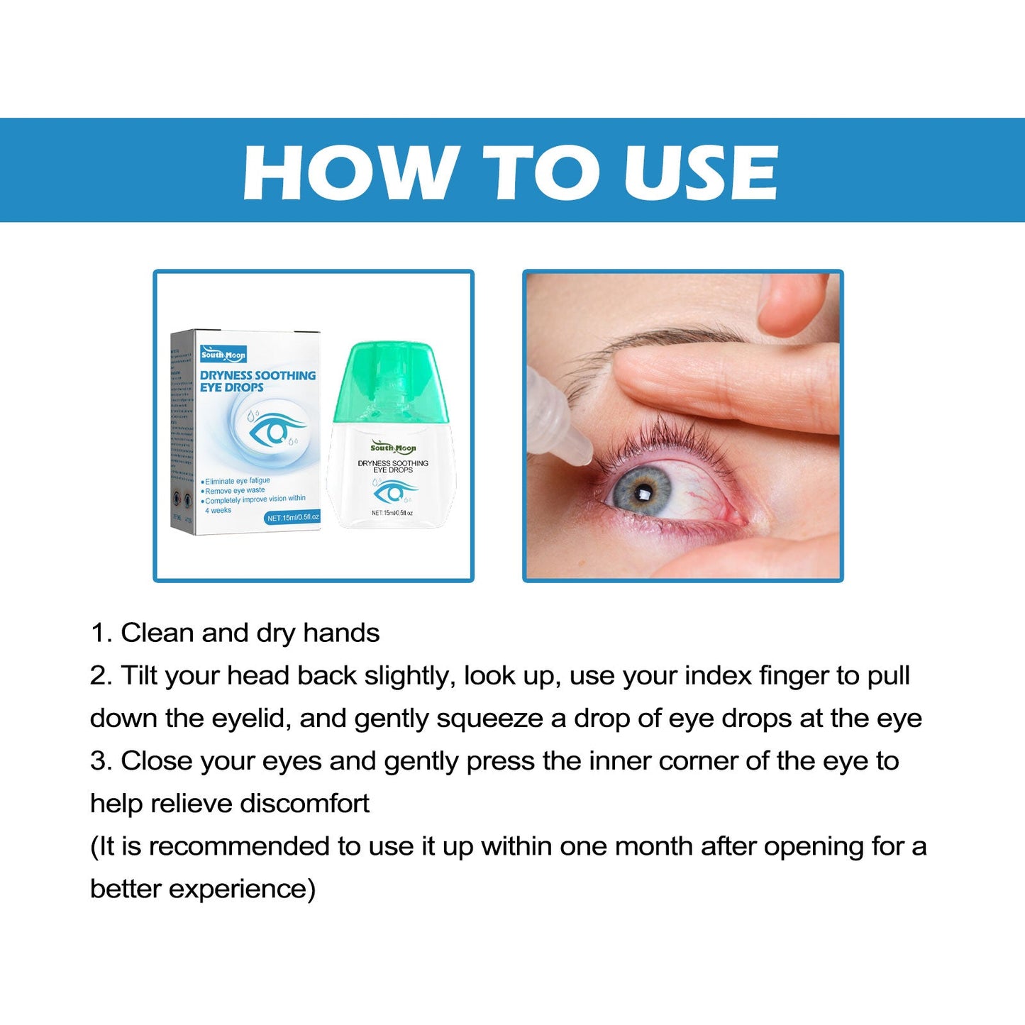 Eye Drops Dryness Soothing, Relieve Eye Fatigue, Dry Eyes, Red Eyes, Blurred Vision Eyes Care Lotion - Korvel