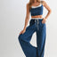 Ensemble de Pantalons de Détente à Cordon et Haut Court