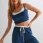 Ensemble de Pantalons de Détente à Cordon et Haut Court