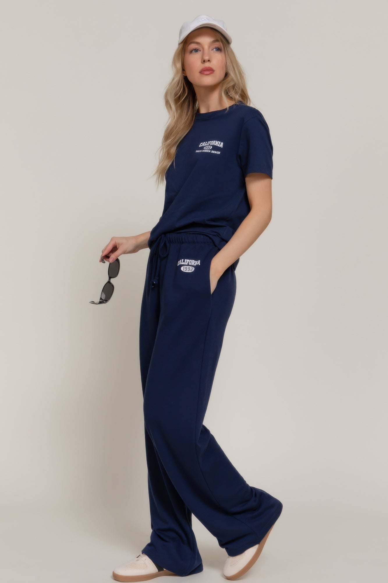 Pantalons de survêtement avec détail imprimé à la taille