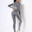 Seamless Long Sleeve Solid Yoga Set