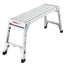 Aluminum Work Platform Large Size Step Stool Folding Portable Work Bench 40" Width Telescopic Feet 22" -27.5" Height Adjustable - Korvel