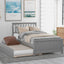 Twin size Platform Bed with Trundle Gray - Korvel