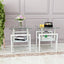 Set of 2 Modern Tempered Glass Coffee Tables
