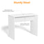 Vanity Desk Set Stool & Dressing Table with LED Lighting Mirror Drawer and Wood Cosmetic Table Chest of Drawers White Color - Korvel