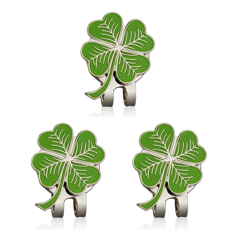 Four Leaf Clovers Golf Ball Marker with Golf hat clip Wholesale  Golf Accessories for golfer gift alloy Lucky clover marker - Korvel