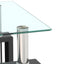 1-Piece Modern Tempered Glass Tea Table Coffee Table End Table, Square Table for Living Room, Transparent/Black - Korvel