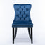 High-end Tufted Solid Wood Contemporary Velvet Upholstered Dining Chair with Wood Legs Nailhead Trim 2-Pcs Set Blue - Korvel