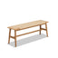 Woven Design Natural Oak Wood Backless Dining Bench
