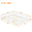 Queen Size Bed Floor Bed with Safety Guardrails and Door for Kids, White - Korvel