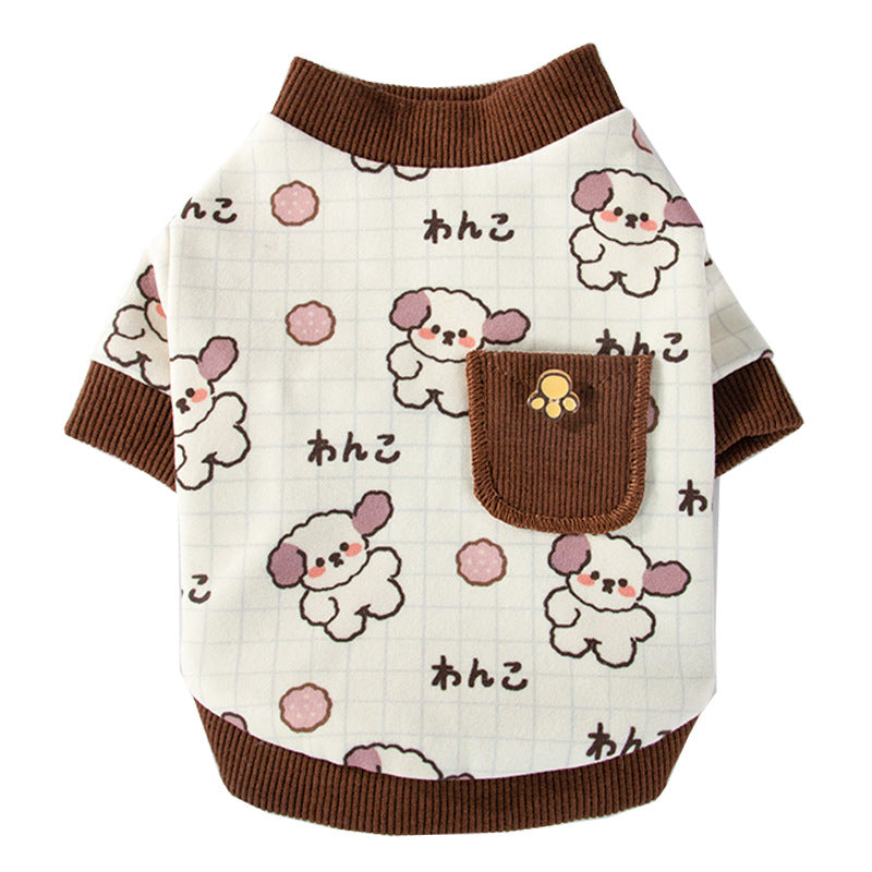 T-shirt pour animaux de compagnie à impression intégrale confortable pour petits chiens et chats