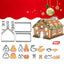18 piece Christmas stainless steel 3D cookie mold gingerbread house cookie mold set - Korvel