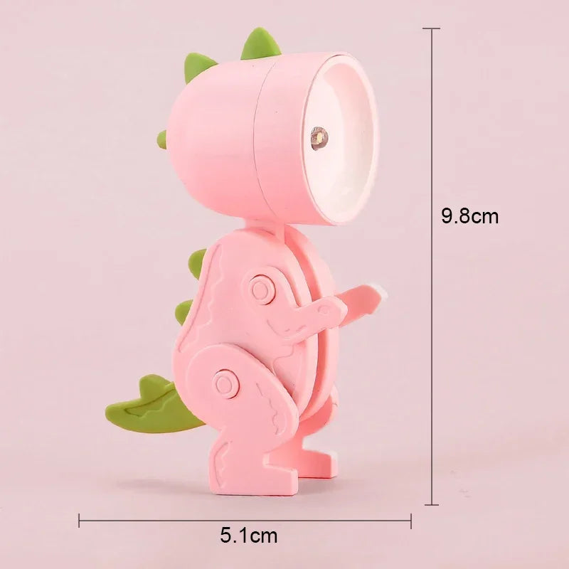 Mini Dinosaur Night Light Battery Magnetic Folding Nights Lamp Bedroom Bedside Table Ornaments Children's Toys LED Night Lights - Korvel