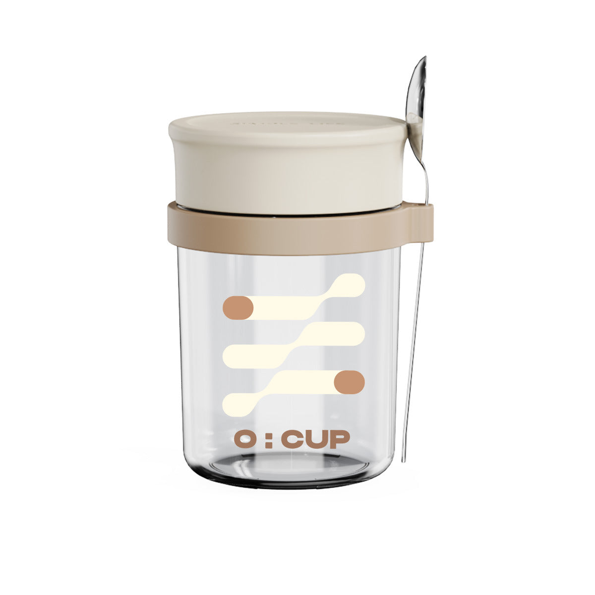 Tasse à petit-déjeuner en verre élégant avec cuillère