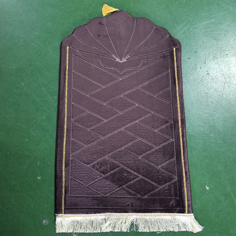 Shell shaped solid color carpet irregular flannel sponge thickened short flannel embossed portable floor mat - Korvel