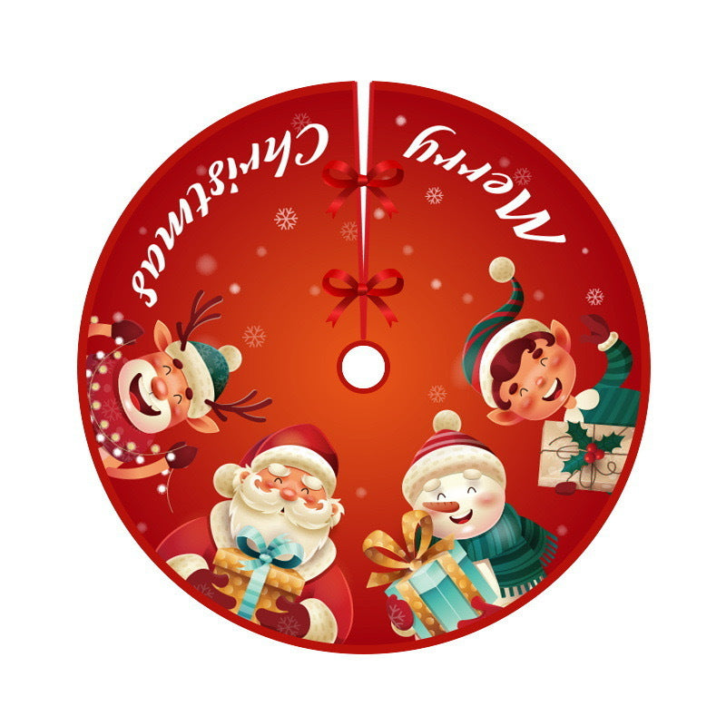 Deer Head Snowflake Santa Claus Gift Box Series Christmas Tree Bottom Decoration Apron Atmosphere Decoration - Korvel