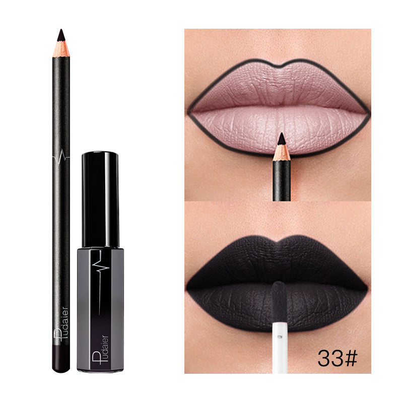 Pudaier 36 Color Matte Lip Gloss & Liner Set