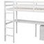 Twin Loft Wood Bed with Under-bed, Built-in Desk, a Storage Cabinet of 2 Drawers, Guardrails, Ladder,White - Korvel
