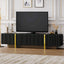 Luxury Fluted TV Stand for TVs Up to 80'', Modern Entertainment Center with Storage Cabinets & Drawers Black - Korvel