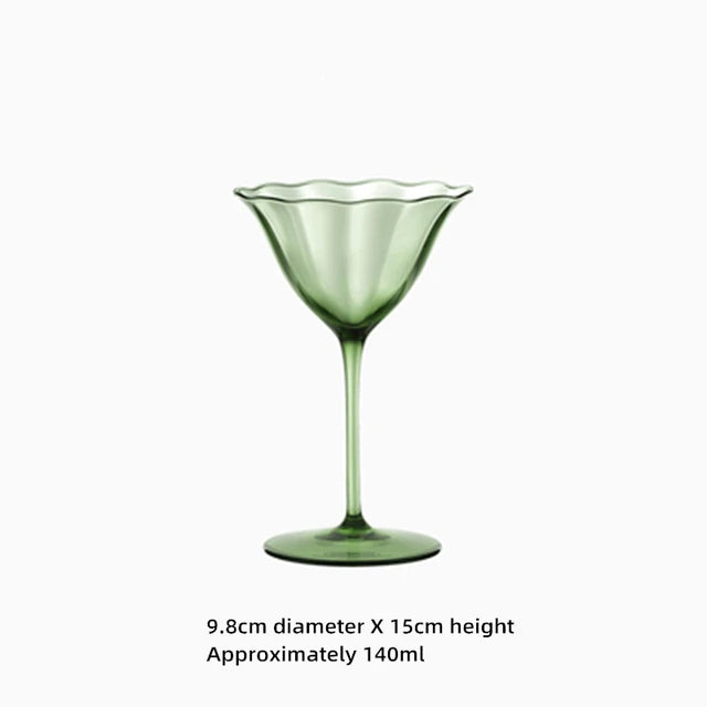 Vintage Green Red Wine Cup Glass Goblet Champagne Cup Cocktail Martini Glass  Home Drinking Utensils Crystal Cup - Korvel