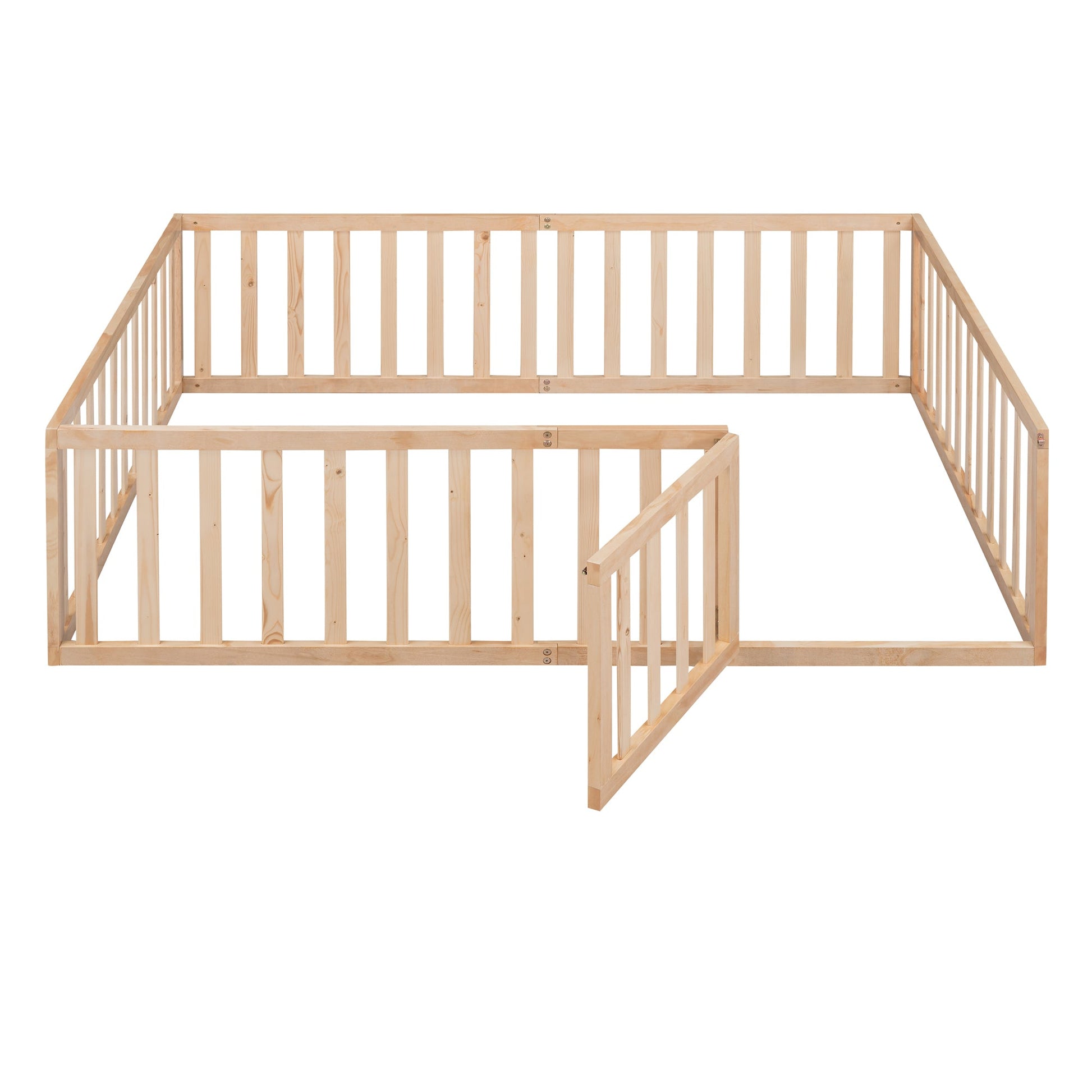 Full Size Wood Daybed Frame with Fence Natural(OLD SKU:WF289662AAM) - Korvel