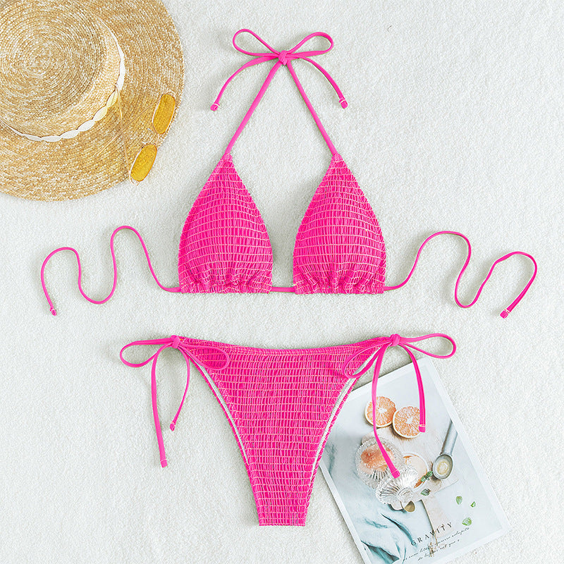 Stylish Lace-Up Neck Bikini Swimsuit for Women