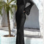 Openwork Backless Flare Sleeve Cover-Up Dress
