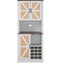 76 Inch Tall Farmhouse Kitchen Faux Rattan Wine Cabinet, Kitchen Bar Cabinet with Square Compartments and Shelves - Korvel
