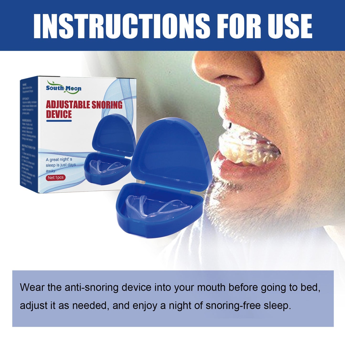 Dispositif anti-ronflement réglable pour un sommeil confortable