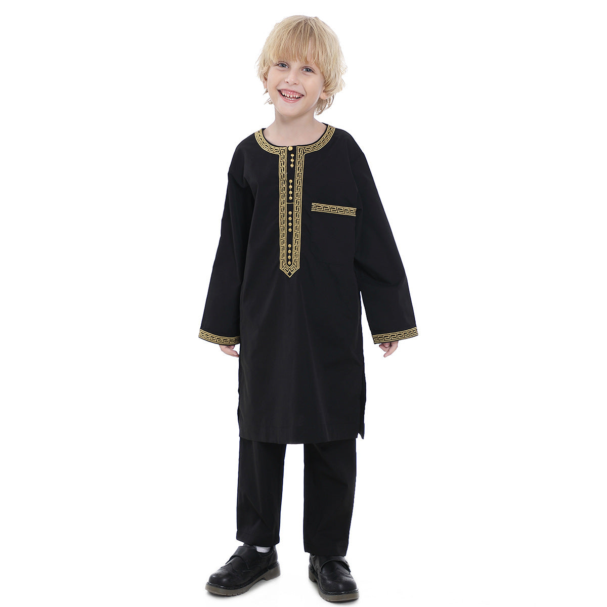 Middle Eastern teenage boy embroidered robe set - Korvel