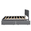 Queen Upholstered Platform Bed with Twin Size Trundle and Two Drawers Grey - Korvel