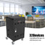 Mobile Charging Cart and Cabinet for Tablets Laptops 30-Device With Combination Lock--Black - Korvel