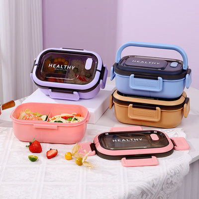 Sealed leak-proof portable large capacity compartment lunch box lunch box outdoor picnic box - Korvel