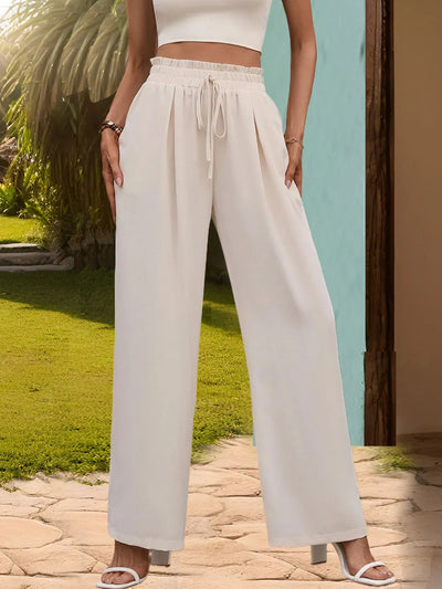 Tied Wide Leg Pants - Korvel