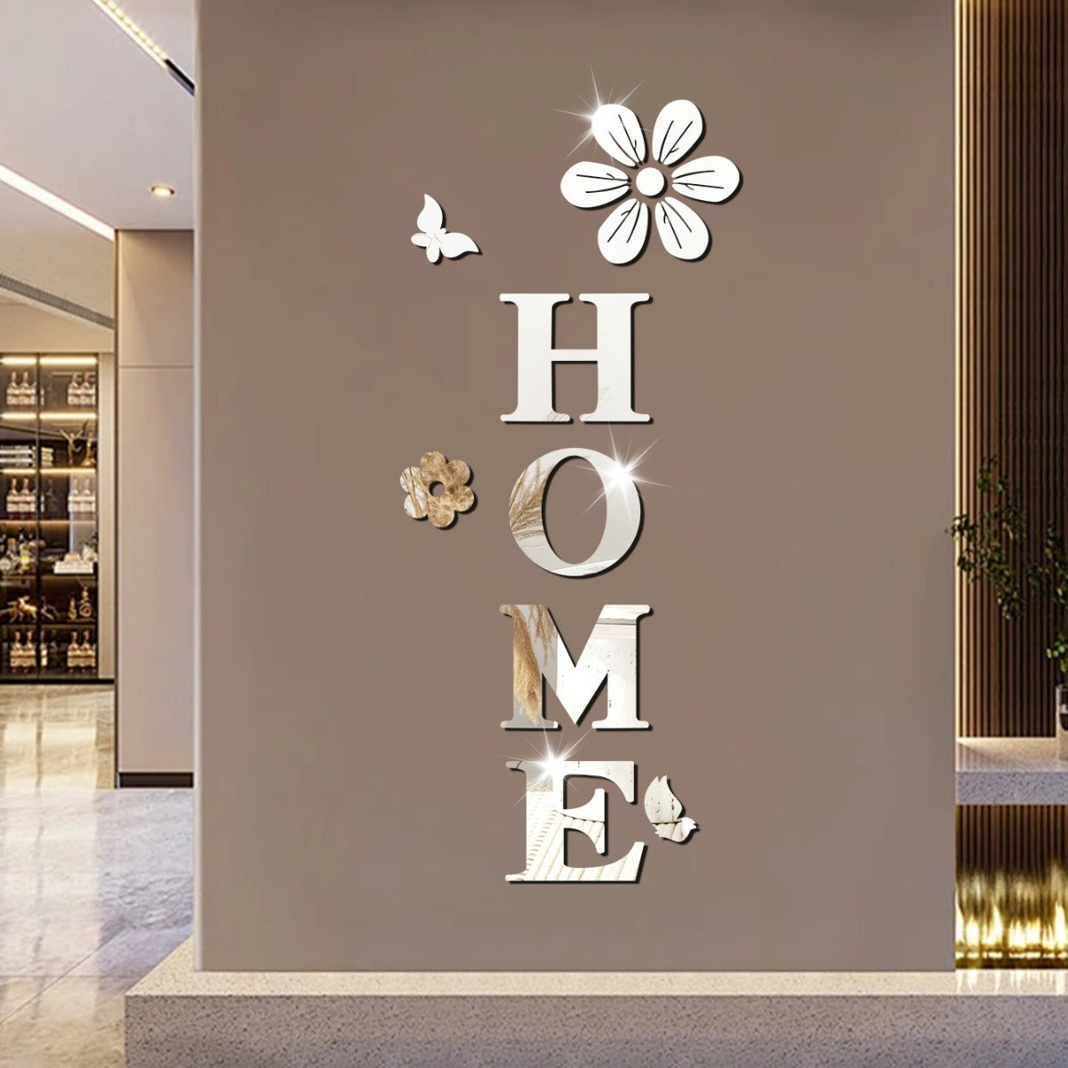 Pegatinas de Espejo Acrílico - Decoración Floral para el Hogar