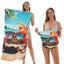 Two-in-One Foldable Beach Towel with Storage Bag