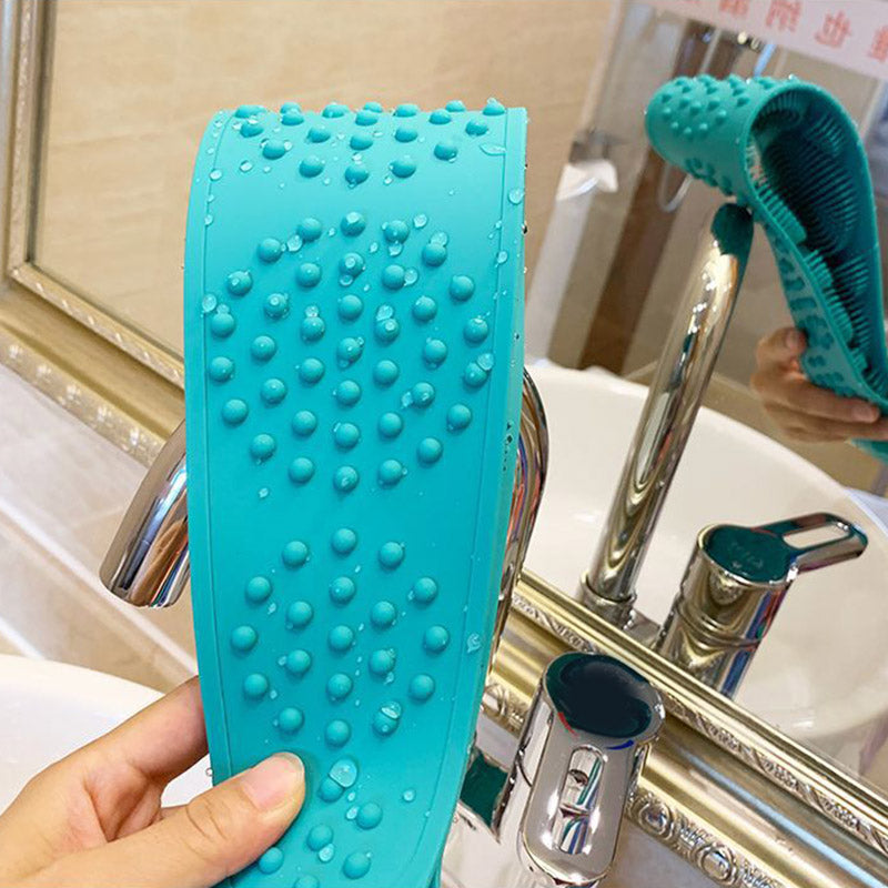Hot Body Wash Silicone Body Scrubber Belt Double Side Shower Exfoliating Belt Removes Bath Towel - Korvel