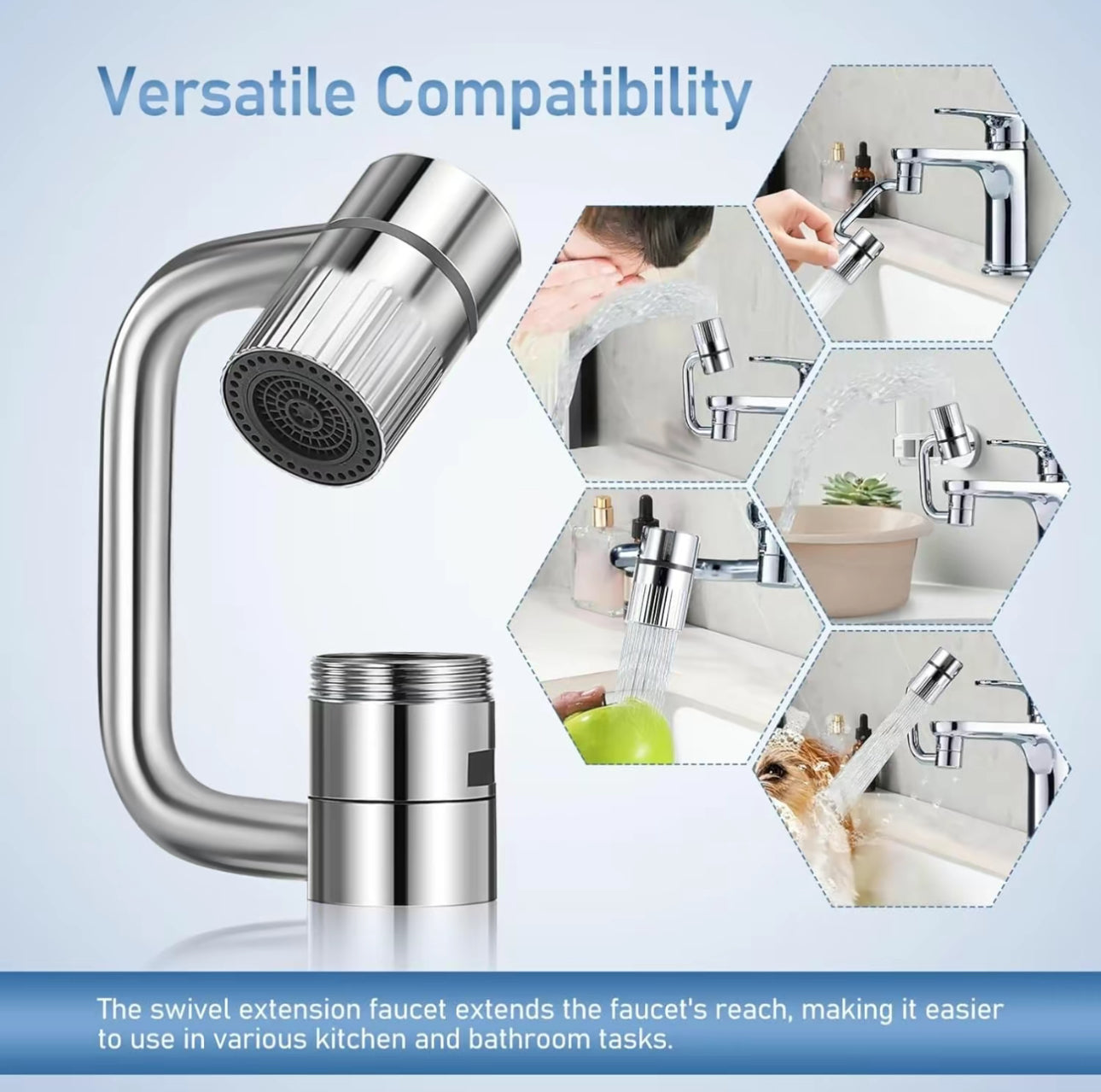 AquaSpin Faucet Extender - Versatile Sink Attachment
