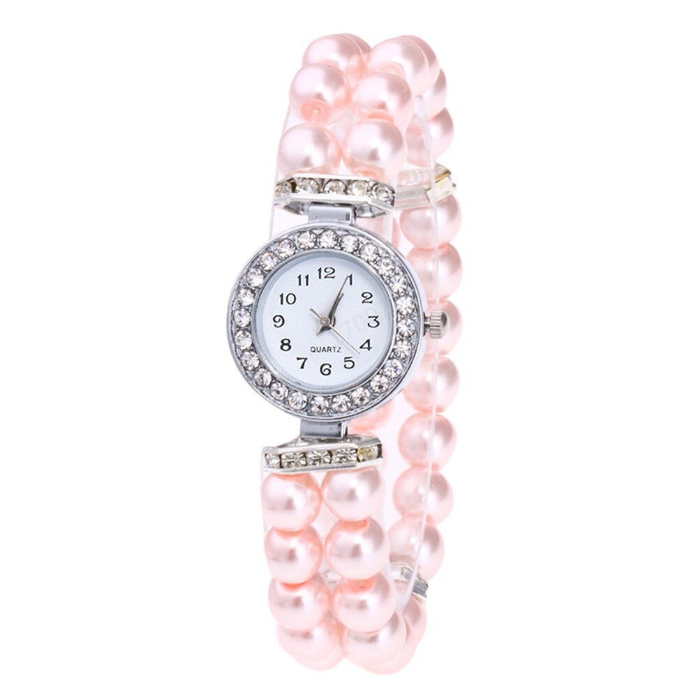 Crystal Watch Fashion Women Watch Pearl String Watch Strap Quartz Bracelet Watch models Female Clock Ladies damenuhr reloj mujer - Korvel