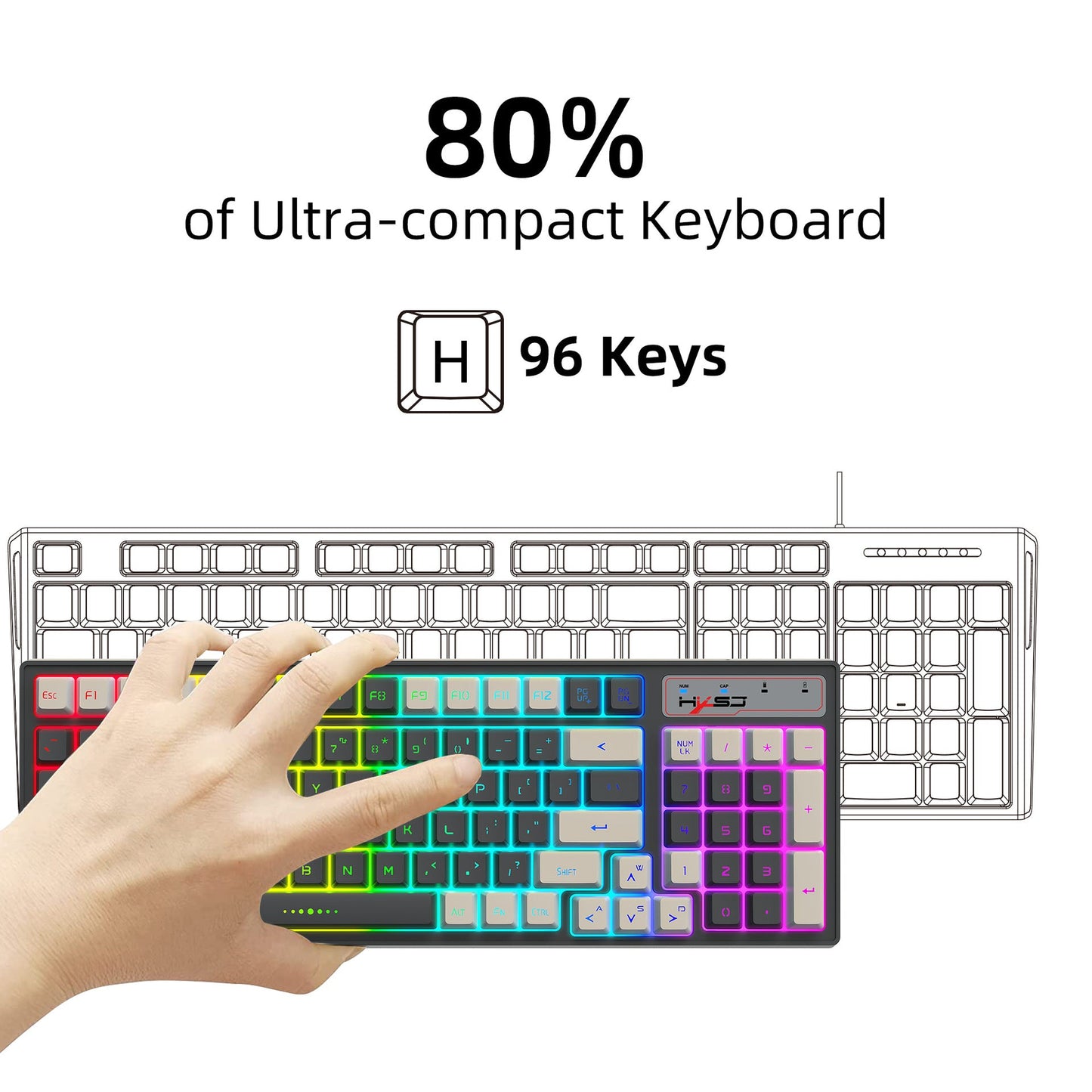 Premium RGB Wireless Gaming Keyboard with Dual-Color Keycaps