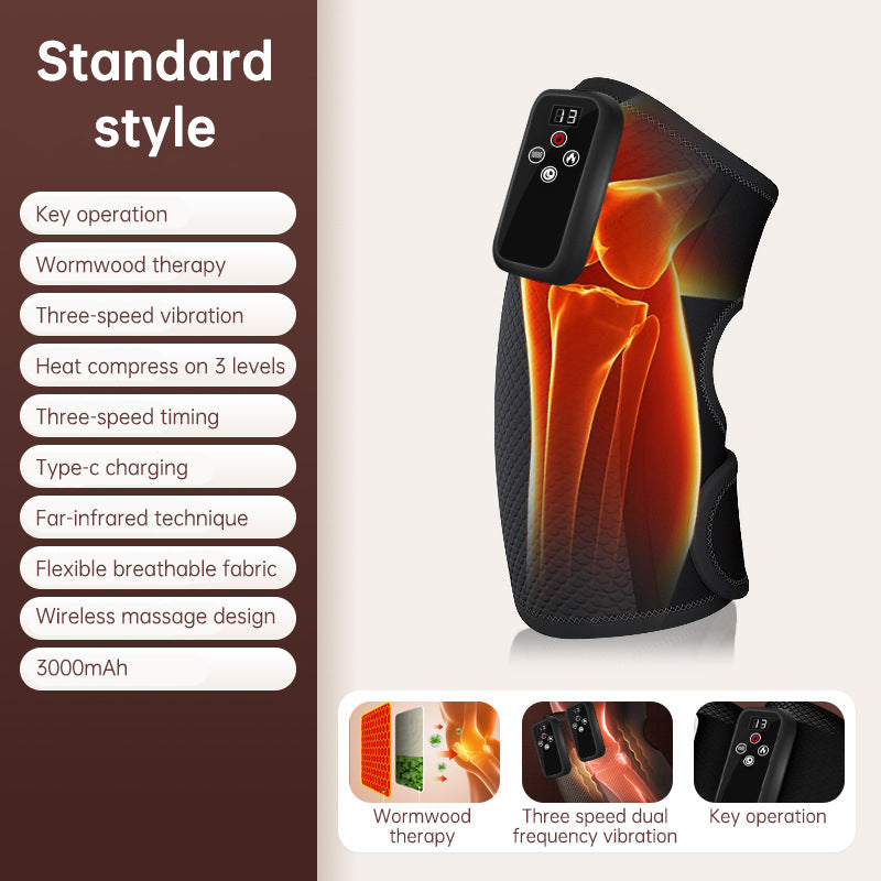 Electric heating knee massage instrument, vibration moxibustion, shoulder and elbow joint pain, hot compress knee massager for old cold legs - Korvel