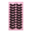 10 Pairs Of Messy Thick Imitation Mink Hair False Eyelashes 3D Stereo Realistic European And American Fried Hair False Eyelashes - Korvel