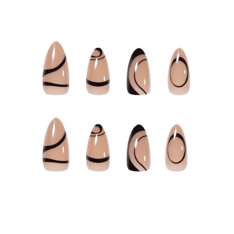 Nordic Style Wearing A Simple Nail Patch Line Manicure Patch French Manicure Press On Nails - Korvel