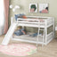 Full over Full Bunk Bed with Convertible Slide and Ladder  White - Korvel