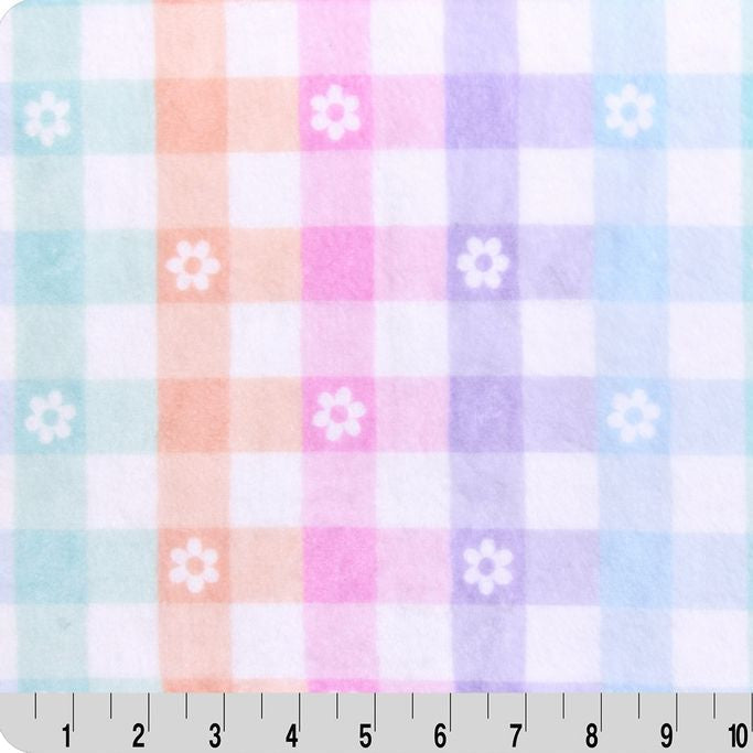 Cloud Cuddle Pastel Gingham Daisy Fabric - 58" - 60" per yard