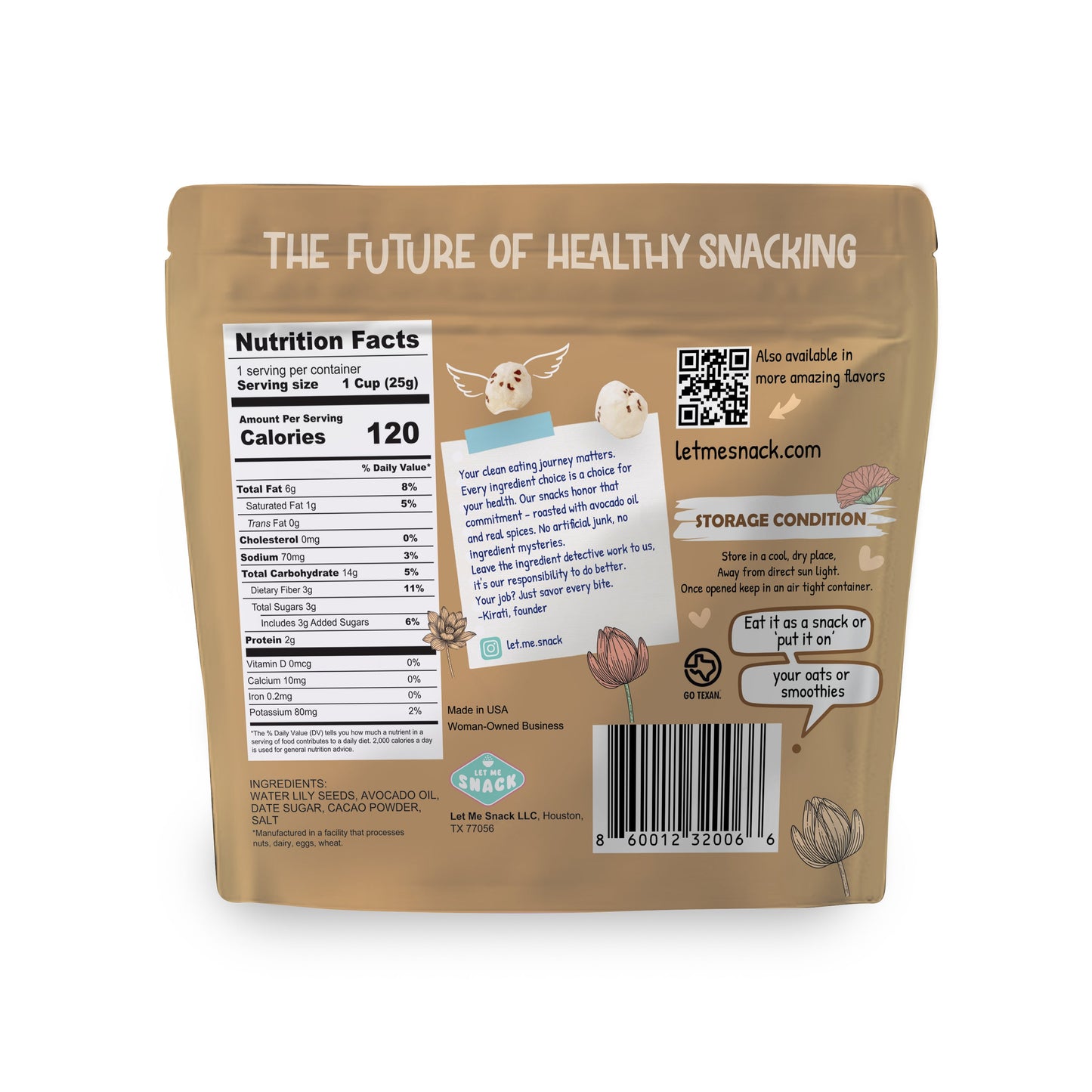 Cacao Popped Water Lily Seeds – Naturally Sweet, Vegan Snack