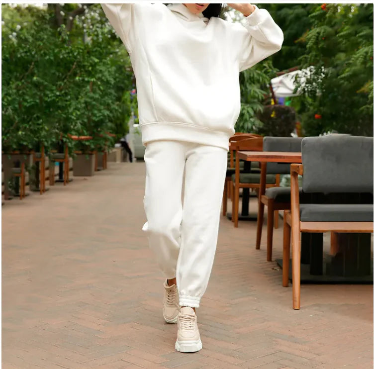 Conjunto de Sudadera de Felpa con Capucha Cómoda para Mujeres