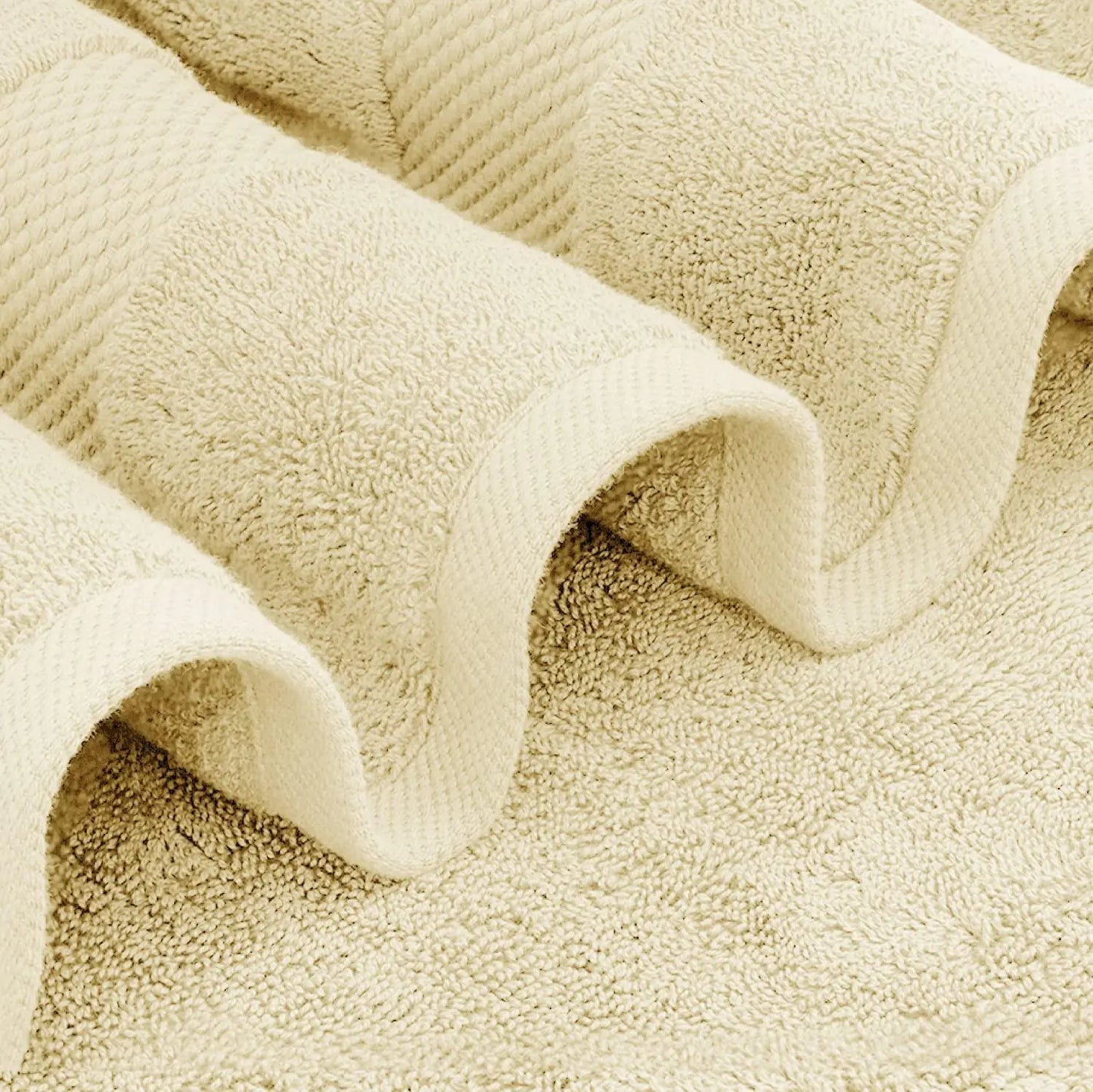 Toallas de baño de lujo beige suave - Paquete de 2 extra grandes